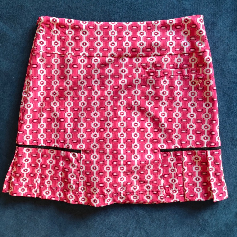 Golftini Pink Geometric Retro Print Golf Tennis Skort Skirt Size 0 Womens